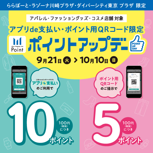 【新三郷限定】まもなく終了、10/10(日)までポイントアップデー