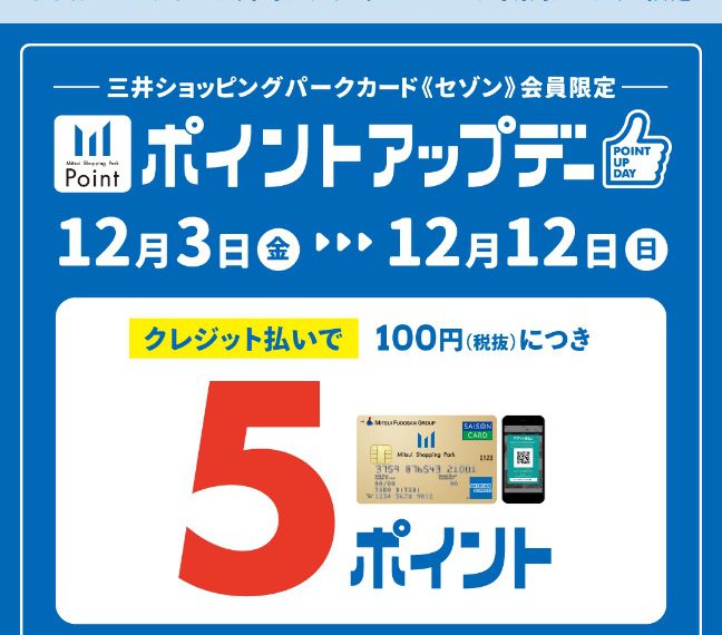 【新三郷限定】12/3(金)～12/12(日)までポイントアップデー