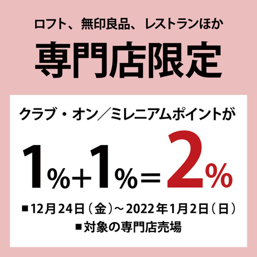 西武所沢、年末年始のお得なキャンペーン！