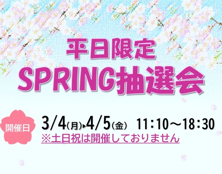 《3.4‐4.5》平日限定 SPRING抽選会