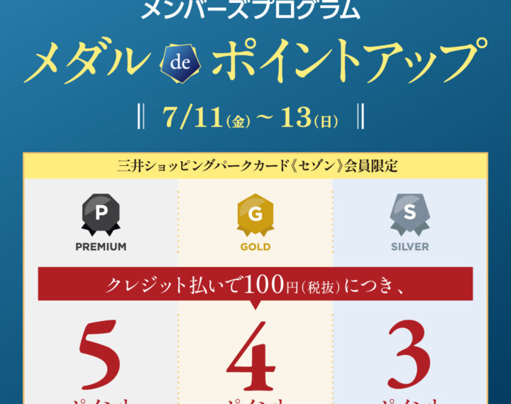 メダルdeポイントアップ開催中！