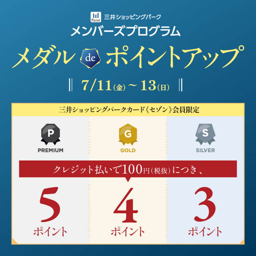 メダルdeポイントアップ開催中！